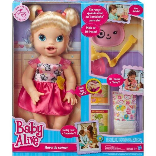 BONECA BABY ALIVE HORA DE COMER LOIRA A7022 HASBRO
