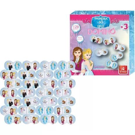 DOMINO PRINCESA DO GELO 28PCS MADEIRA R.4032 BRINCADEIRA DE CRIANCA