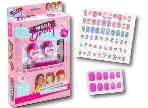 KIT UNHAS COM TATUAGENS MAKEBRINQ MK05