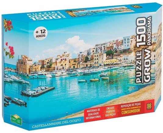 Quebra-Cabeca 1500PCS Panorama Castellammare Del Golfo R.4056 Grow